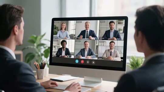商务人士进行视频会议