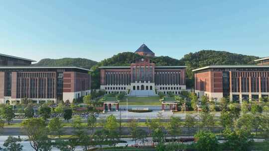 深圳光明区中山大学校区航拍学校建筑风光