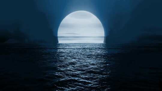 湖面月夜海上生明月月亮