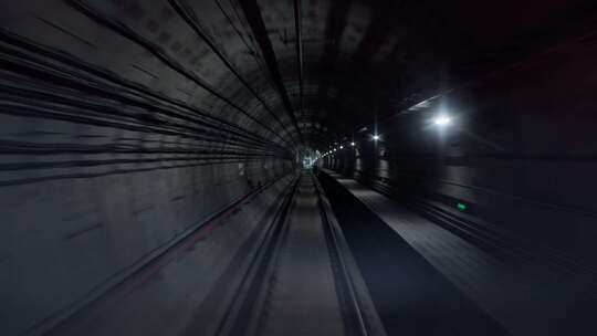 无人驾驶地铁隧道行驶4K素材