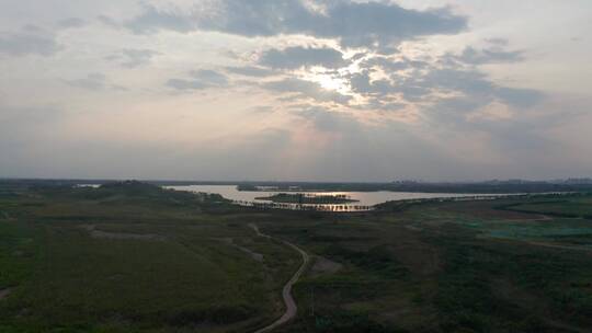 西安昆明池斗门水库全景