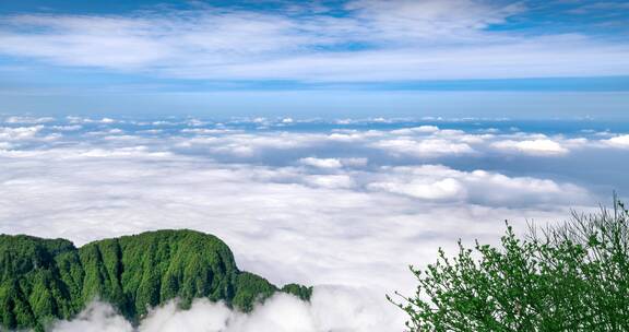 峨眉山自然风光云海延时摄影