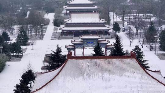 陕西周至县楼观台景区雪景