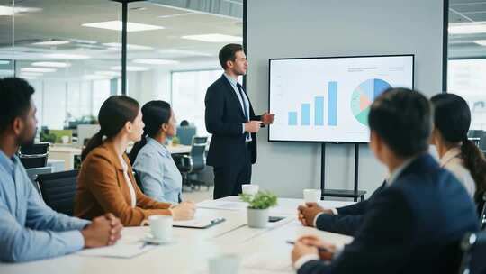 办公室团队商务汇报场景