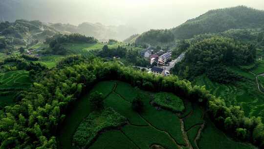 航拍丽水云和梯田日出云海风景美如画