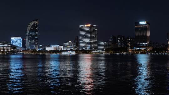 歇浦路滨江夜景高清在线视频素材下载