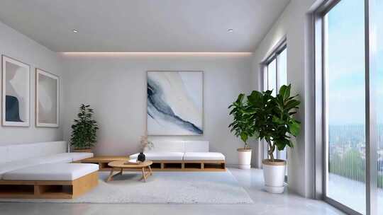 现代简约风格客厅室内场景