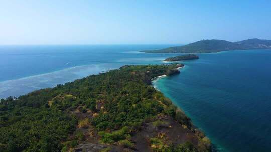 印度尼西亚美娜多海岛城市风光航拍大片