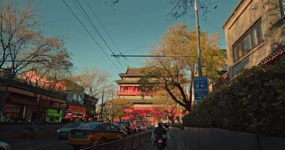 秋天的北京鼓楼 北京人文