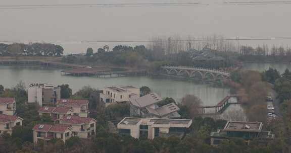 湖州南太湖旅游度假区城市建筑民居景观远景