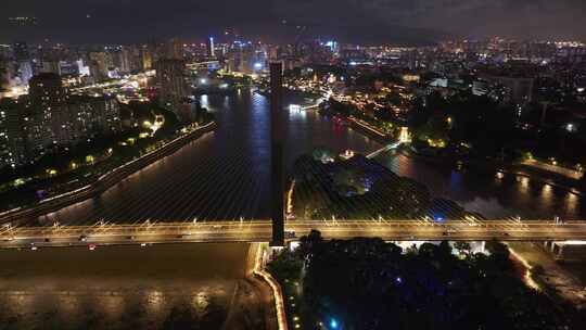 福州闽江两岸烟台山中洲岛江心公园CBD夜景