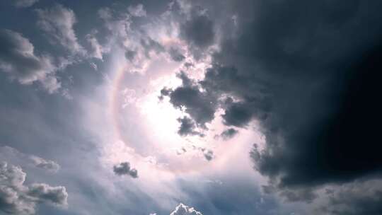 4K-天空中云朵和太阳的奇妙延时摄影