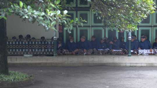 印尼爪哇日惹皇宫侍卫仆人传统建筑文化遗产