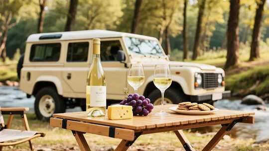 户外露营场景下的野餐布置