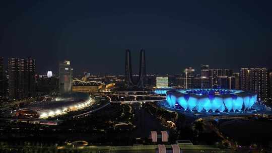 杭州亚运会奥体中心合集 白昼和夜晚