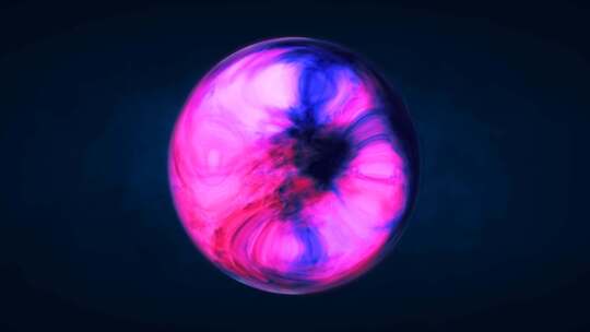 紫色半透明玻璃能量未来派魔法圆球液体等离