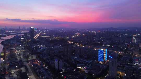 广州黄埔鱼珠三溪夜景航拍