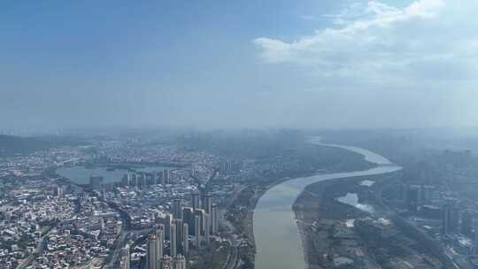 泉州鲤城区航拍泉州市区大景泉州晋江河流