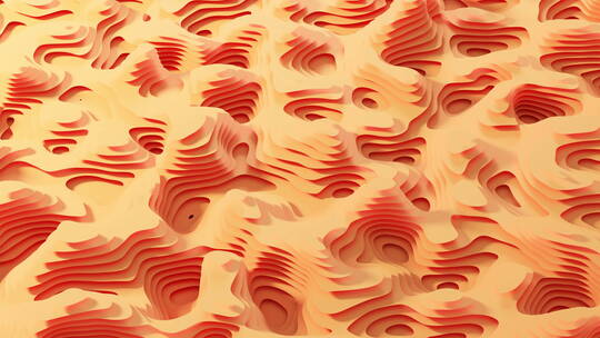 抽象多层纸张循环动画3D渲染