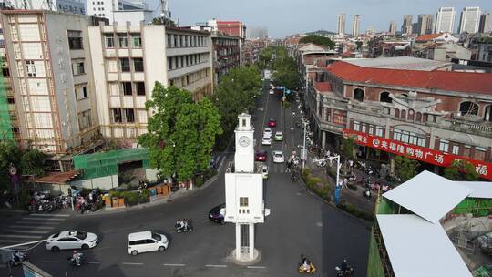 航拍福建泉州古城地标建筑