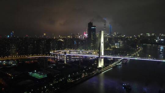 上海南浦大桥夜景4K航拍