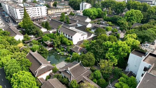 航拍南京夫子庙景区瞻园景点