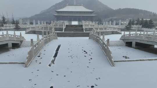 庆都山景区雪景航拍