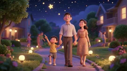 幸福生活家庭幸福阖家团聚老人孩子父母安康