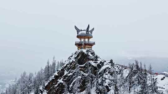 新疆喀纳斯雪景航拍