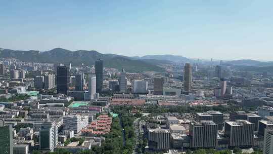 航拍济南城市天际线济南大景济南全景