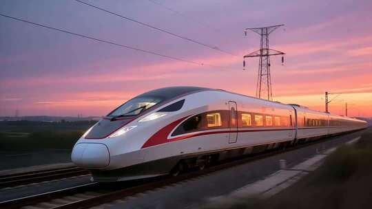 中国高铁动车列车和谐号复兴号铁路航拍AI