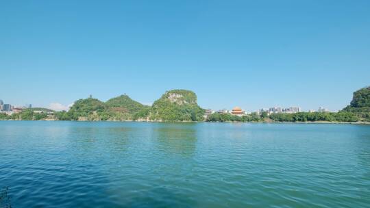 广西柳州百里柳江风景城市风光江景