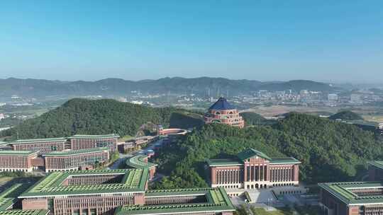 深圳光明区中山大学校区航拍学校建筑风光