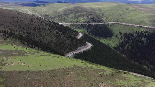 航拍盘山公路视频素材模板下载