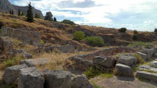 古科林斯古剧院的石头遗址