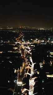 苏州夜景交通竖屏航拍