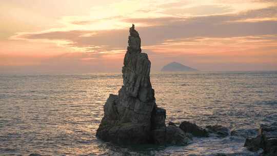 地质公园 海边礁石   礁石 落日