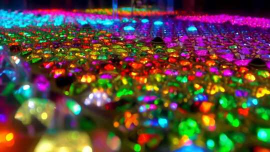多彩发光宝石特写画面