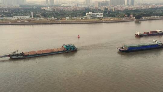 广州珠江沙船视频素材模板下载