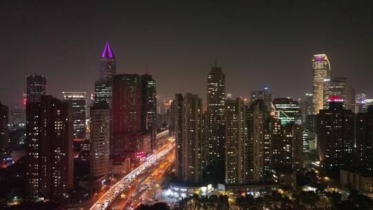 静安区南北高架夜景航拍