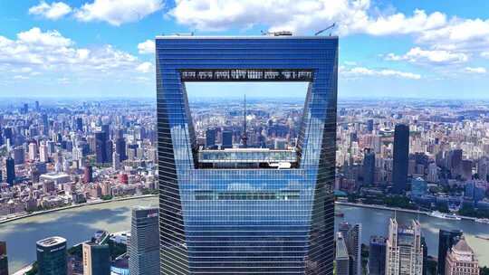 上海环球金融中心素材4K航拍宣传素材