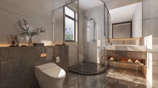 轻奢风卫生间厕所装修效果