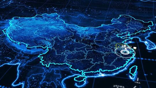 科技感杭州分布全国世界地图展示AE模板