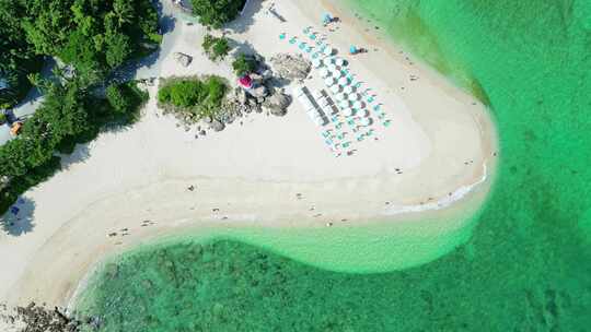 高视角航拍海南三亚海棠湾蜈支洲岛玻璃海