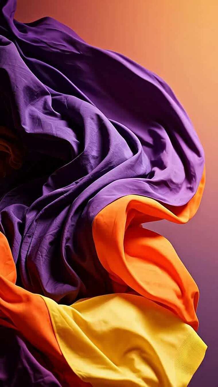 彩色布料飘动特写