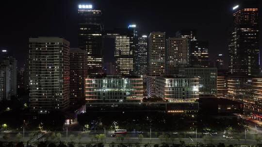 深圳南山区科技创新园夜景航拍