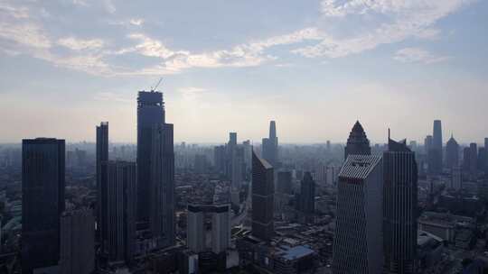 天津海河风景城市建筑风光航拍