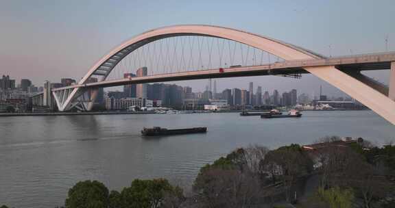 上海卢浦大桥航拍空镜