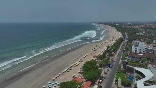 HDR印尼巴厘岛库塔海滩航拍海滨风光