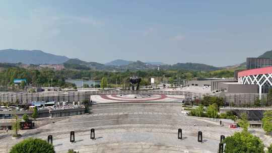 四川达州莲花湖湿地公园航拍